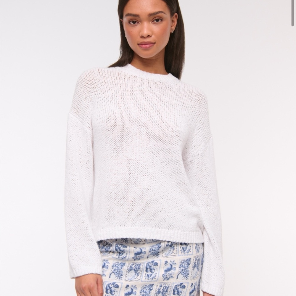 Abercrombie & Fitch Open-Stitch Textural Crew Sweater